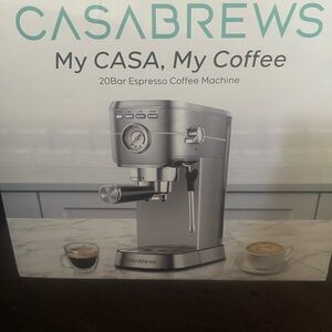 Casabrews - CM5418 20-Bar Espresso Machine and Coffee Maker - Silver